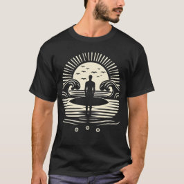 Sonnenuntergang Yoga Surfen, Wassersport , Muschel T-Shirt