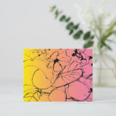 Sonnenuntergang Zeichnend Abstrakte Pflanze Postkarte (Stehend Vorderseite)