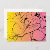 Sonnenuntergang Zeichnend Abstrakte Pflanze Postkarte (Vorne/Hinten)