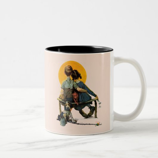 Sonnenuntergang Zweifarbige Tasse (Rechts)