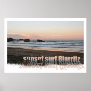 Sonnenuntergangbrandung Biarritz Poster