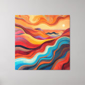 Sonnenuntergänge - Abstrakte Landschaft in warmer  Leinwanddruck (Vorderseite)