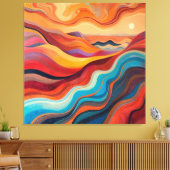 Sonnenuntergänge - Abstrakte Landschaft in warmer  Leinwanddruck (Insitu (Wohnzimmer))