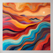 Sonnenuntergänge - Abstrakte Landschaft in warmer  Poster (Vorne)