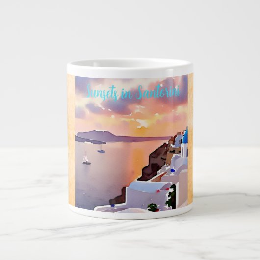 Sonnenuntergänge auf Santorin Jumbo-Tasse (Vorderseite)