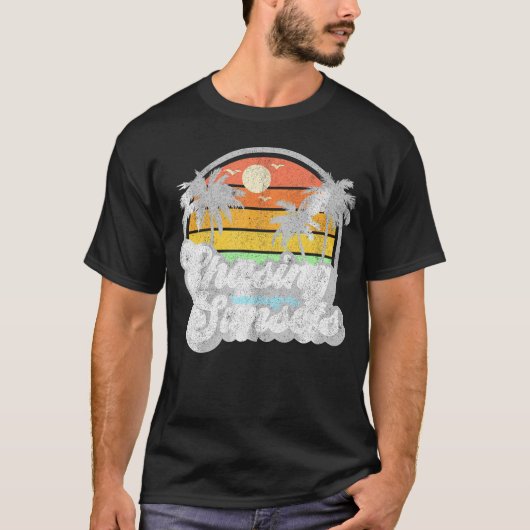 Sonnenuntergänge Beach Sommer Sunset 70er Jahre T-Shirt (Vorderseite)