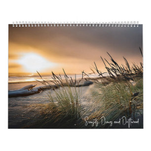 Sonnenuntergänge, Dünen und Treibholz Kalender