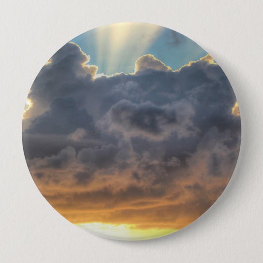 Sonnenuntergänge durch Sturmwolken Button (Vorderseite)