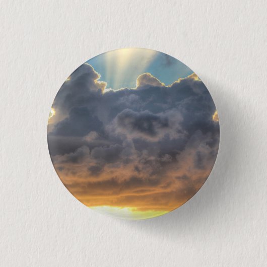 Sonnenuntergänge durch Sturmwolken Button (Vorderseite)