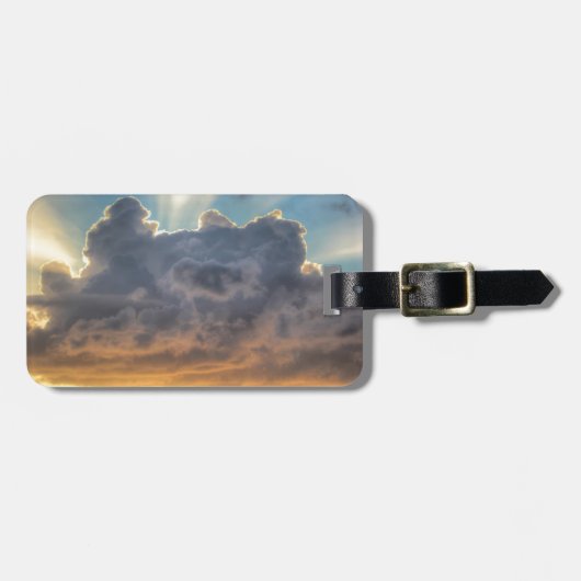 Sonnenuntergänge durch Sturmwolken Gepäckanhänger (Vorderseite horizontal)