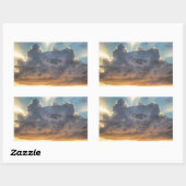 Sonnenuntergänge durch Sturmwolken Rechteckiger Aufkleber (Blatt)