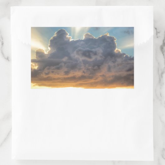 Sonnenuntergänge durch Sturmwolken Rechteckiger Aufkleber (Tasche)