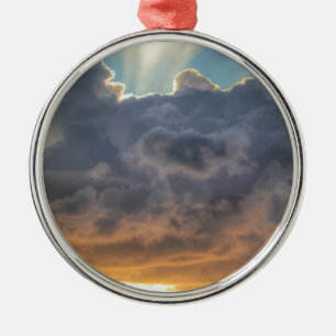 Sonnenuntergänge durch Sturmwolken Silbernes Ornament