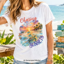 Sonnenuntergänge Graphic Tee | Sommer Strand Stil