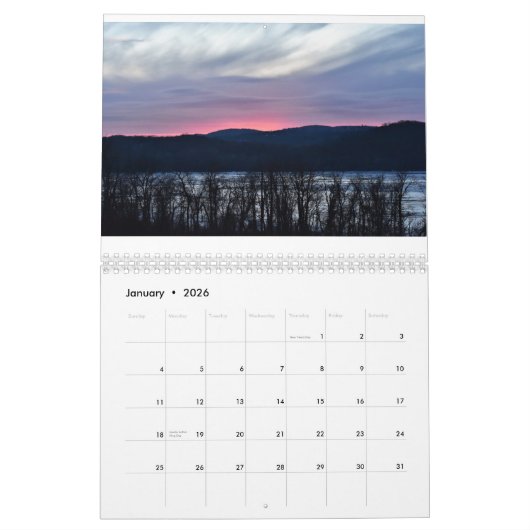 Sonnenuntergänge im der Hudson-Tal Kalender (Jan 2026)