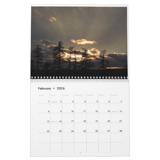Sonnenuntergänge im Hudson-Tal Kalender (Feb 2026)