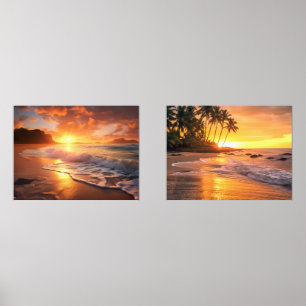 Sonnenuntergänge im tropischen Meer Bilderwand Sets