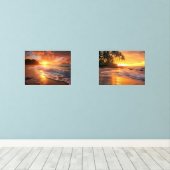Sonnenuntergänge im tropischen Meer Bilderwand Sets (Holzboden)