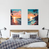 Sonnenuntergänge im tropischen Meer Bilderwand Sets (Schlafzimmer)