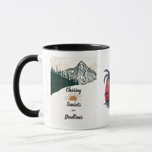 Sonnenuntergänge jagen, nicht Fristen Berg Wanderl Tasse