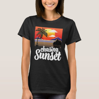 Sonnenuntergänge jagen Strand Frauen Sonnenunterg T-Shirt