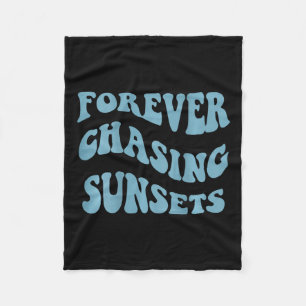 Sonnenuntergänge jagen Worte auf dem Rücken Trendy Fleecedecke