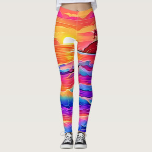 Sonnenuntergänge: Lebhafter Küstentraum Leggings