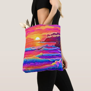 Sonnenuntergänge: Lebhafter Küstentraum Tasche