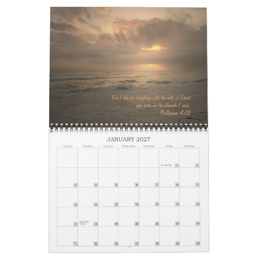 Sonnenuntergänge mit Gott Kalender (Jan 2027)