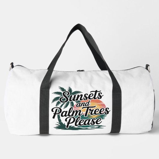 Sonnenuntergänge Palmen Bitte Ozean Duffle Bag (Vorderseite)