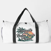Sonnenuntergänge Palmen Bitte Ozean Duffle Bag (Rückseite)