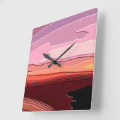 SONNENUNTERGÄNGE QUADRATISCHE WANDUHR (Winkel)