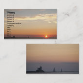 Sonnenuntergänge, Segelboote und Leuchtturm Visitenkarte (Vorne/Hinten)