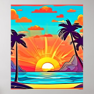 Sonnenuntergänge: tropische Sicht Poster