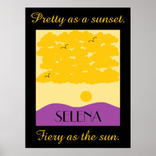 Sonnenuntergänge über Lila Hügeln Poster