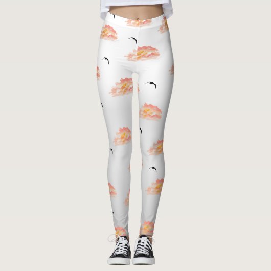Sonnenuntergänge und Möwen Leggings (Vorderseite)