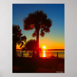 Sonnenuntergänge und Palmen Poster