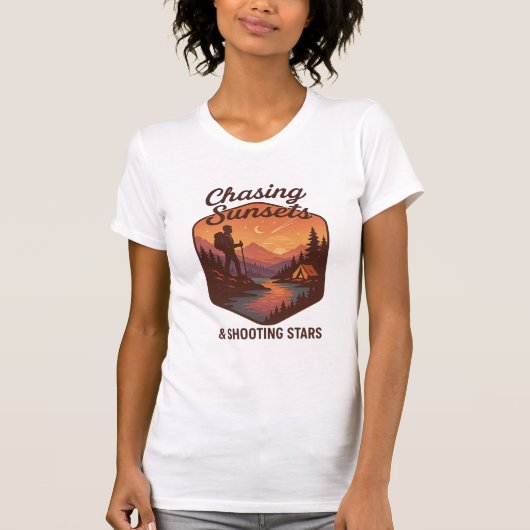 Sonnenuntergänge und Shooting Stars T - Shirt (Vorderseite)