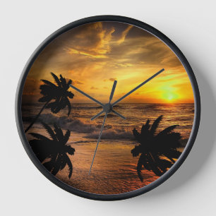 SONNENUNTERGÄNGE VERFOLGEN OZEAN-LANDSCHAFT NATUR  UHR