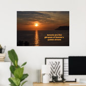 Sonnenuntergänge wie die Lichter der goldenen Stra Poster (Heimbüro)