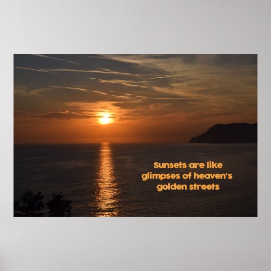 Sonnenuntergänge wie die Lichter der goldenen Stra Poster (Vorne)