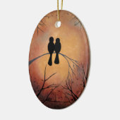 Sonnenunterganglovebirds-Verzierung Keramik Ornament (Links)