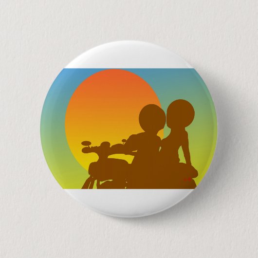Sonnenuntergangmotorrad Button (Vorderseite)