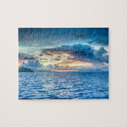 Sonnenuntergangozean/-meer Puzzle (Horizontal)