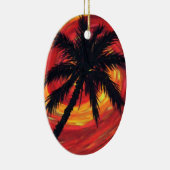 Sonnenuntergangpalmen Keramik Ornament (Rechts)
