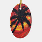 Sonnenuntergangpalmen Keramik Ornament (Links)