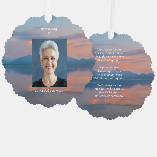 Sonnenuntergangs-Abendhimmel-Dämmerung-Andenken-Ta Ornament Karte (Vorderseite/Rückseite)