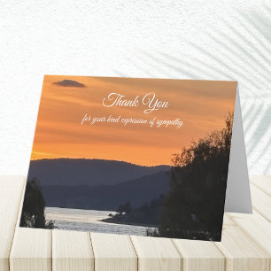 Sonnenuntergangs-Beileid-Dankeschön-Karte gefaltet Dankeskarte