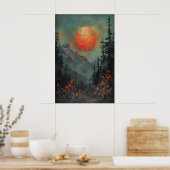 Sonnenuntergangs-Berglandschaft-Kunstposter, Botan Poster (Küche)