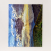 Sonnenuntergangs-Bergszene-Landschaft-Puzzle Puzzle (Vertikal)